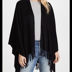 Rag & Bone Fringe Navy Poncho Wrap